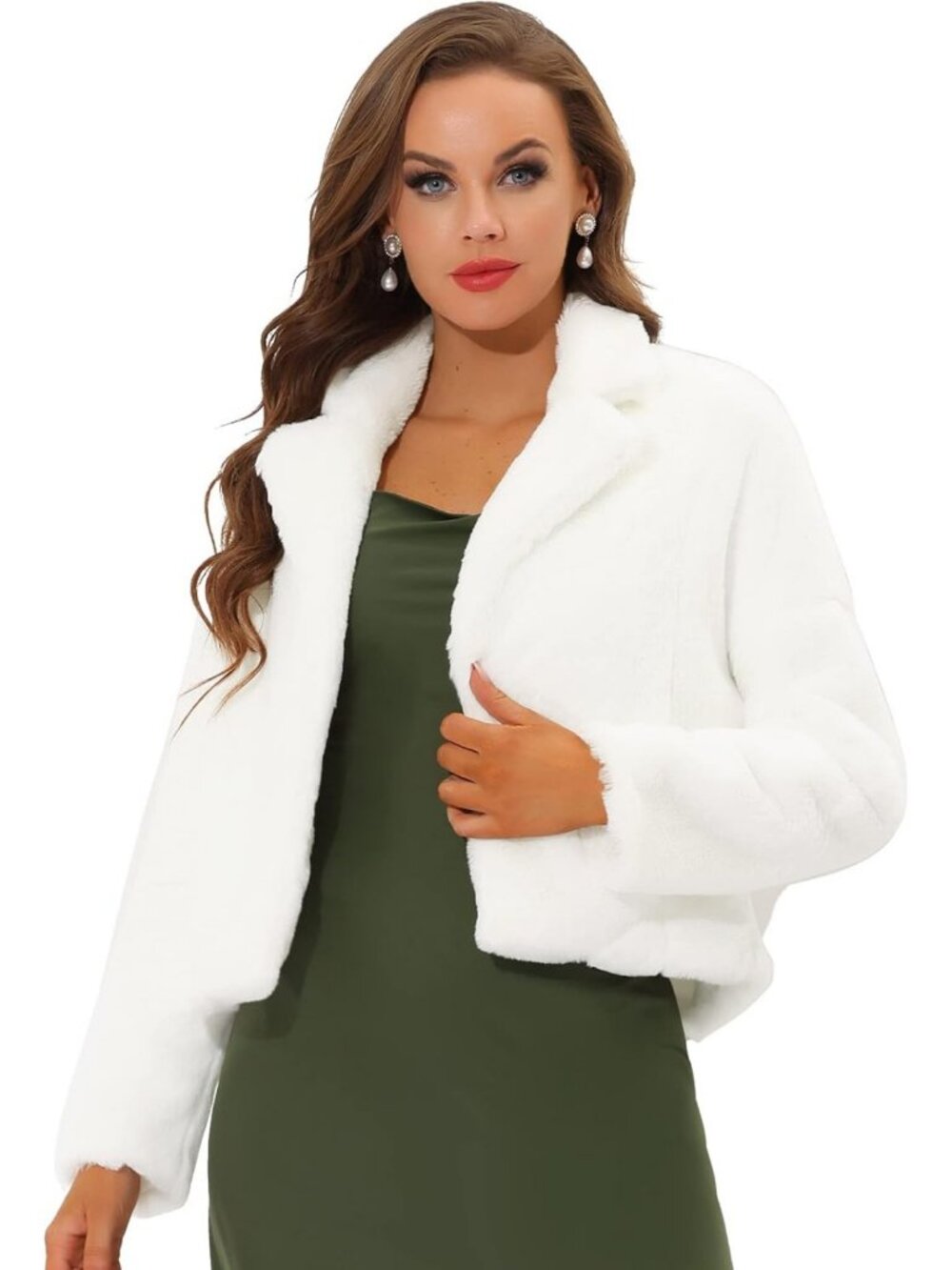 Chic Women's Winter Wedding Faux Fur Bolero Jacket | Elegant Formal Coat